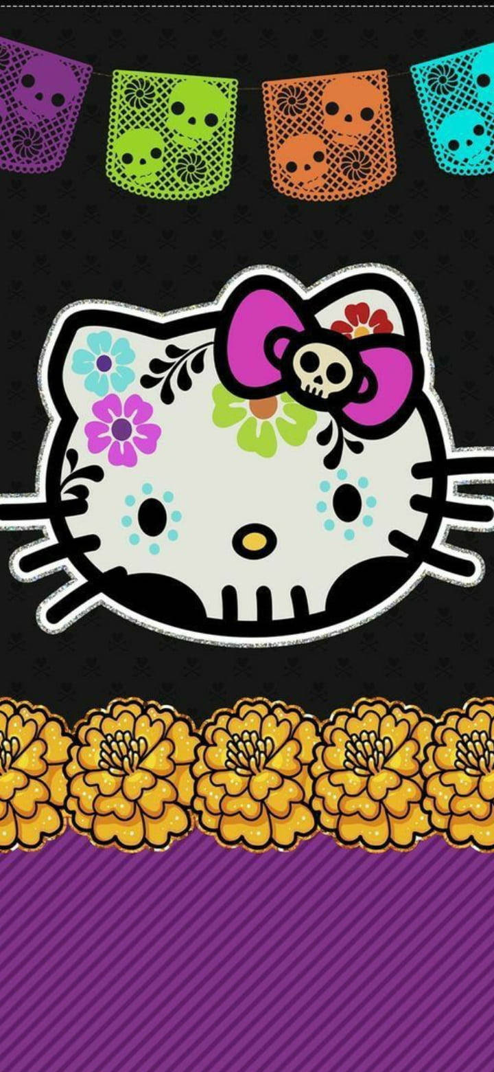 黑色Hello Kitty亡灵节 壁紙