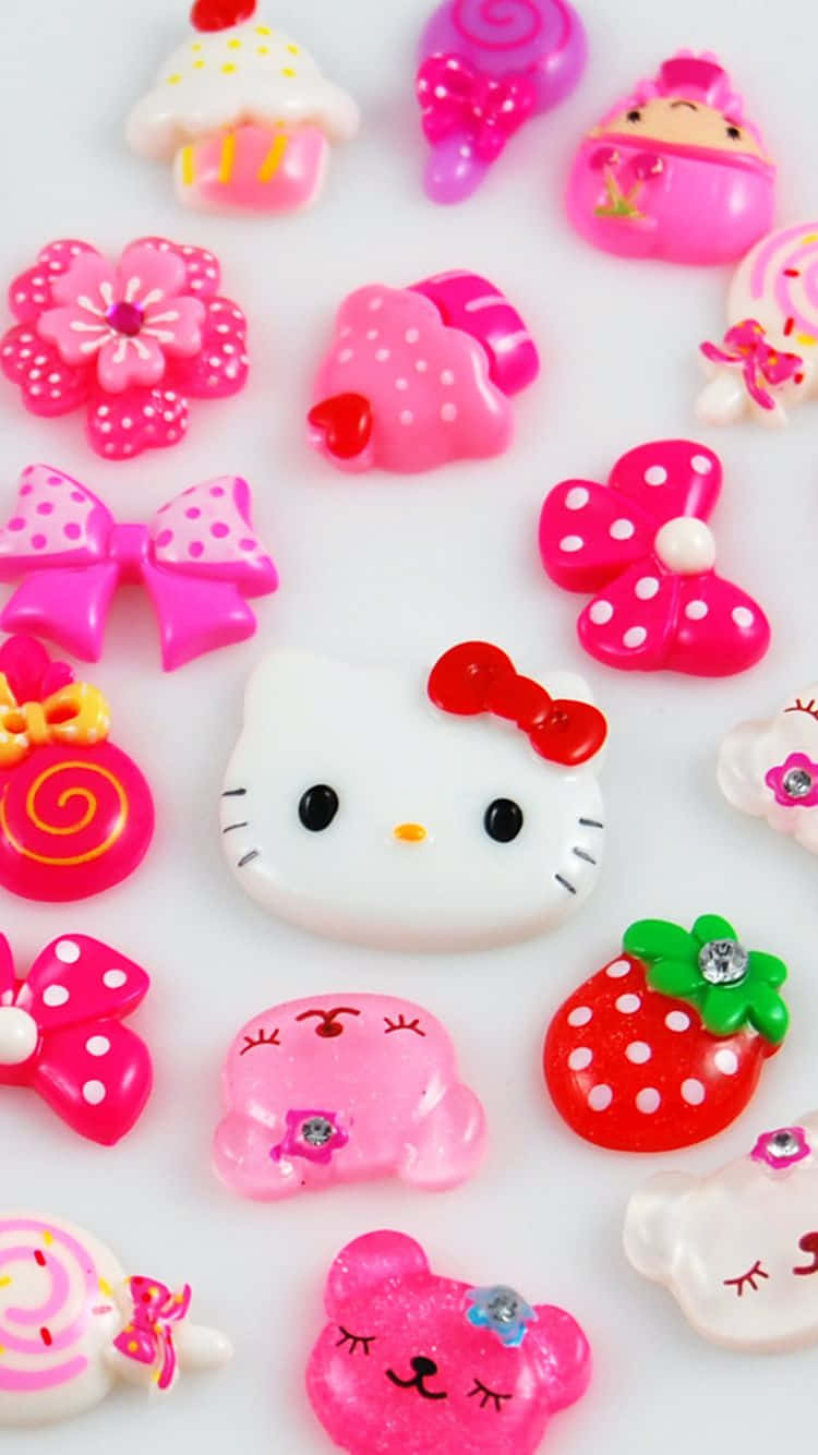 粉紅Hello Kitty可愛背景 壁紙