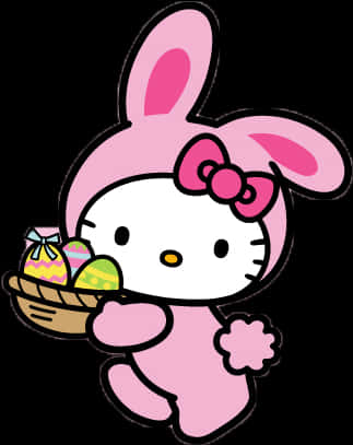 Hello Kitty 兔兔裝扮復活節彩蛋 壁紙
