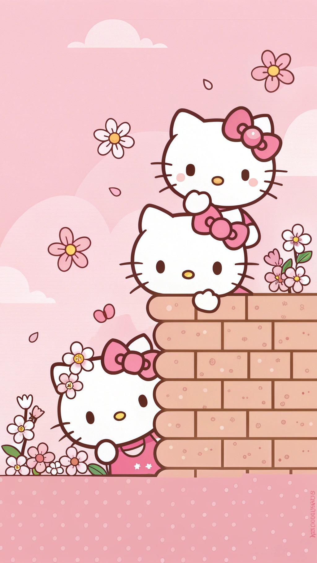 Hello Kitty 的牆壁藏身處大公開 壁紙