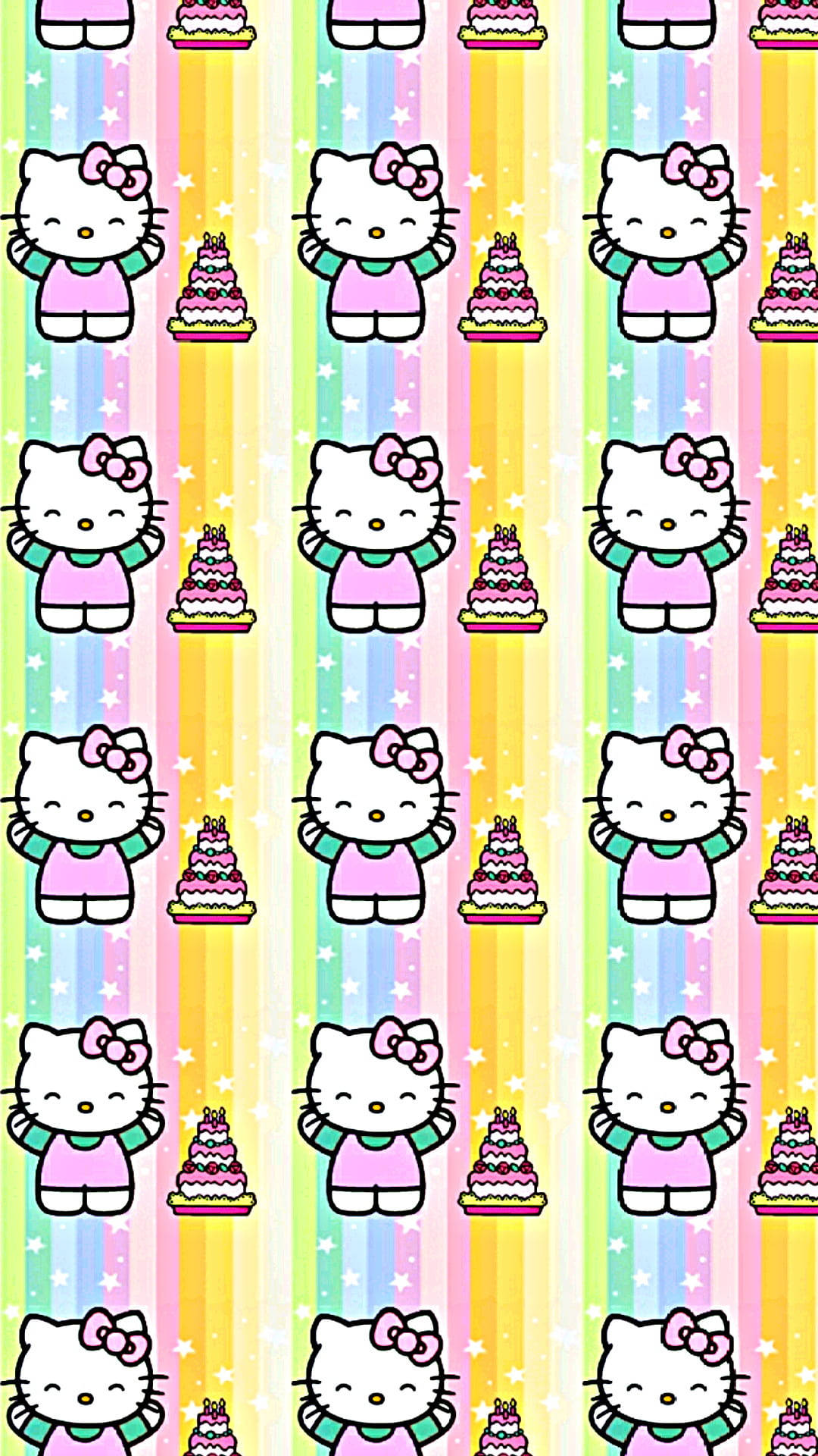 Hello Kitty 可愛粉彩風格 壁紙