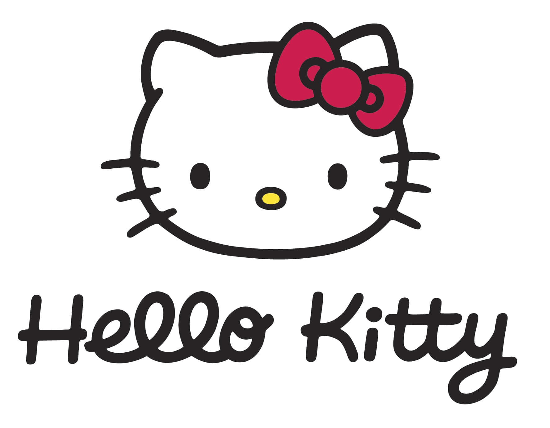 Hello Kitty 標誌搭配紅色蝴蝶結 壁紙