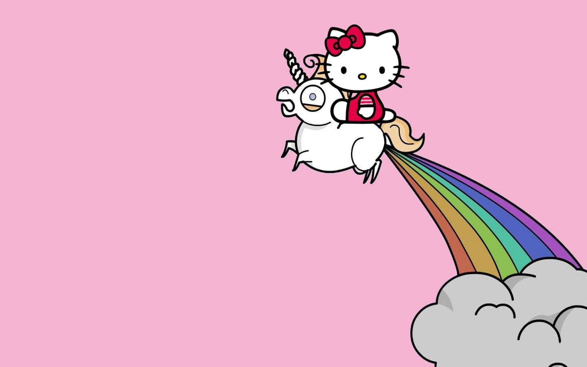 獨角獸與Hello Kitty美學 壁紙