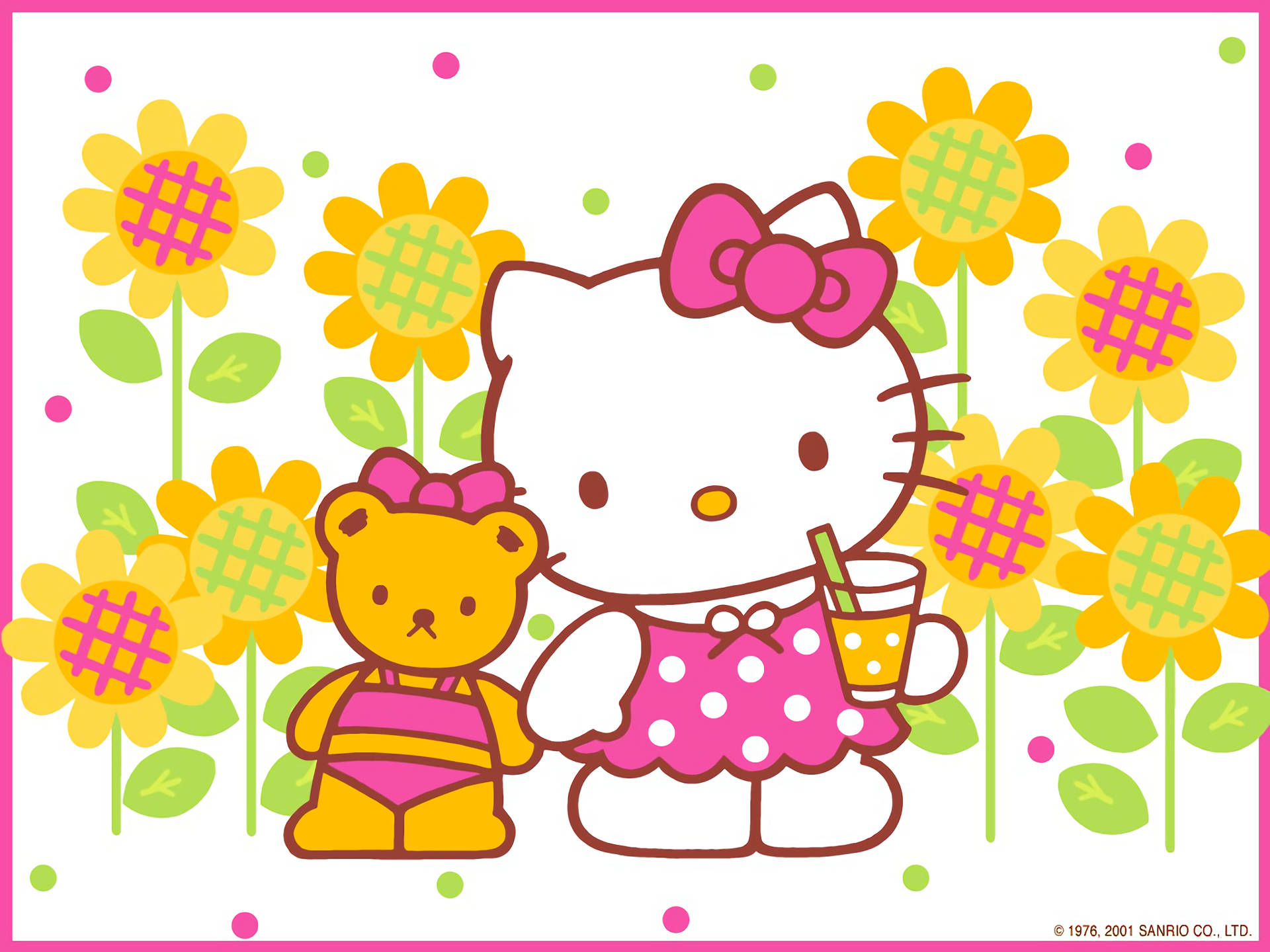棕熊與Hello Kitty美學 壁紙