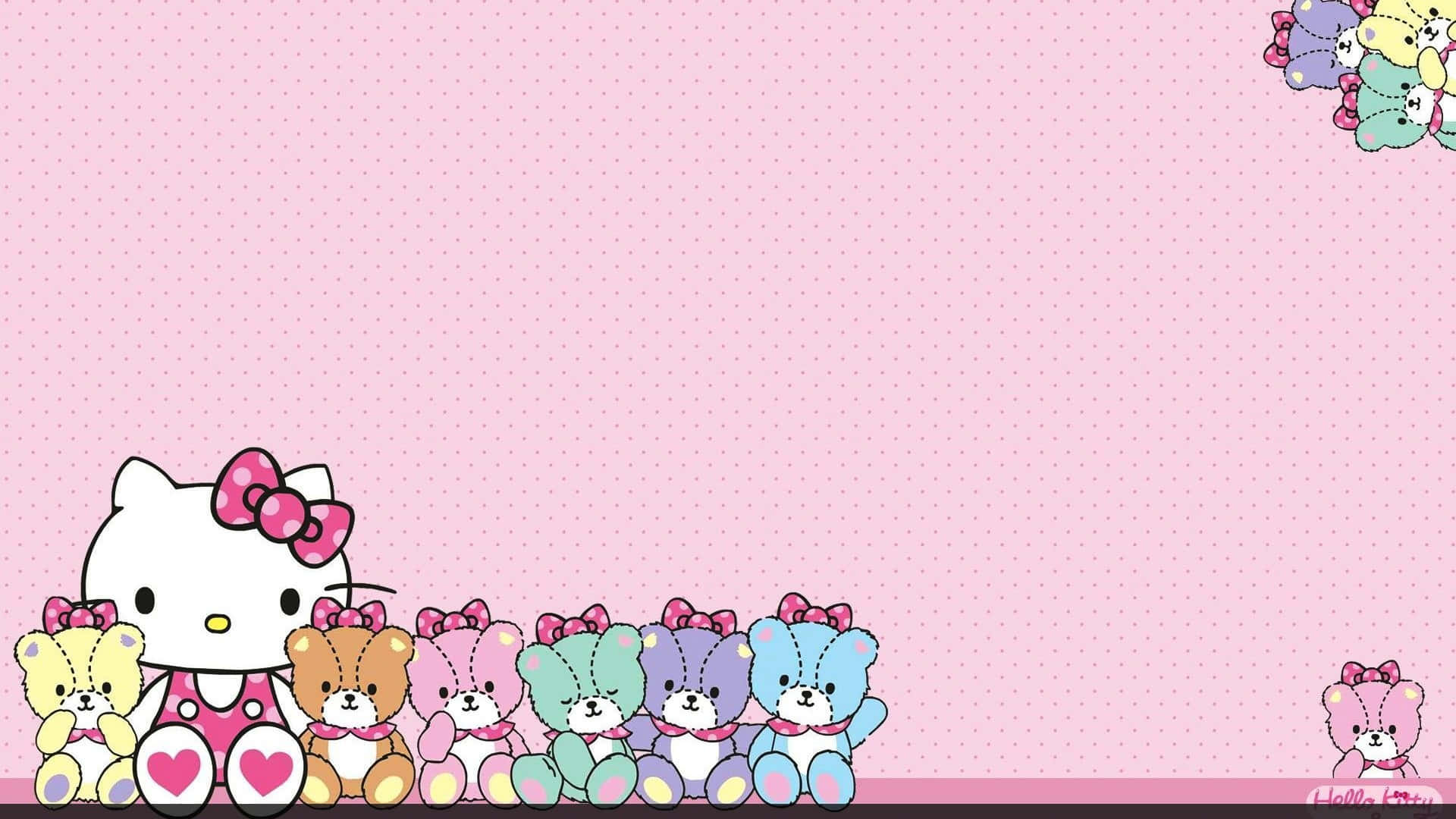 Hello Kitty 与泰迪熊背景 壁紙