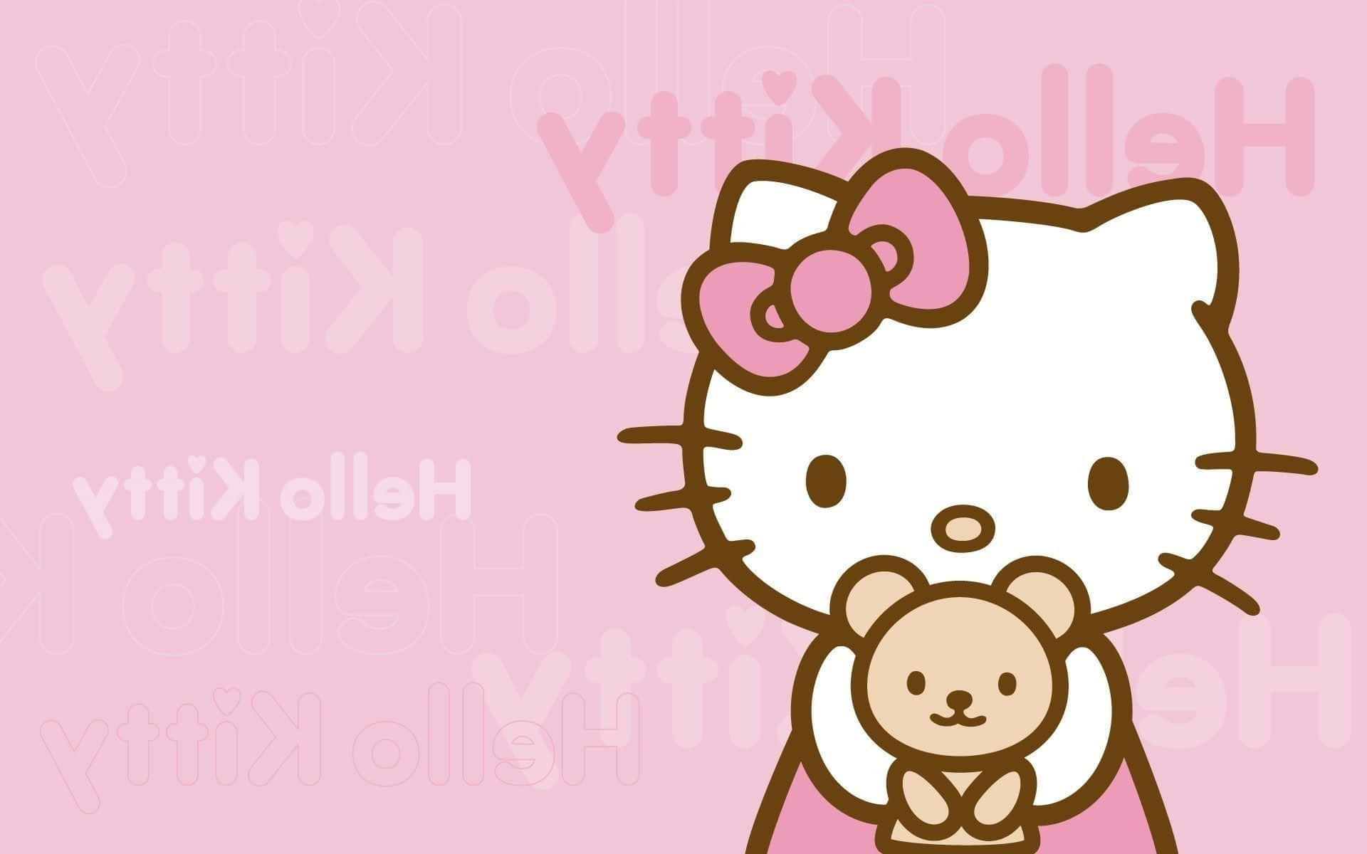 Hello Kitty 搭配倒置名字背景 壁紙