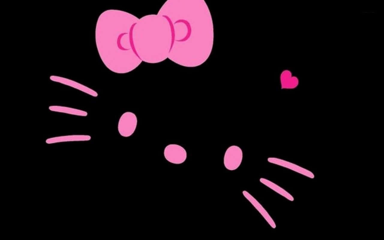 Hello Kitty 臉部黑粉背景 壁紙