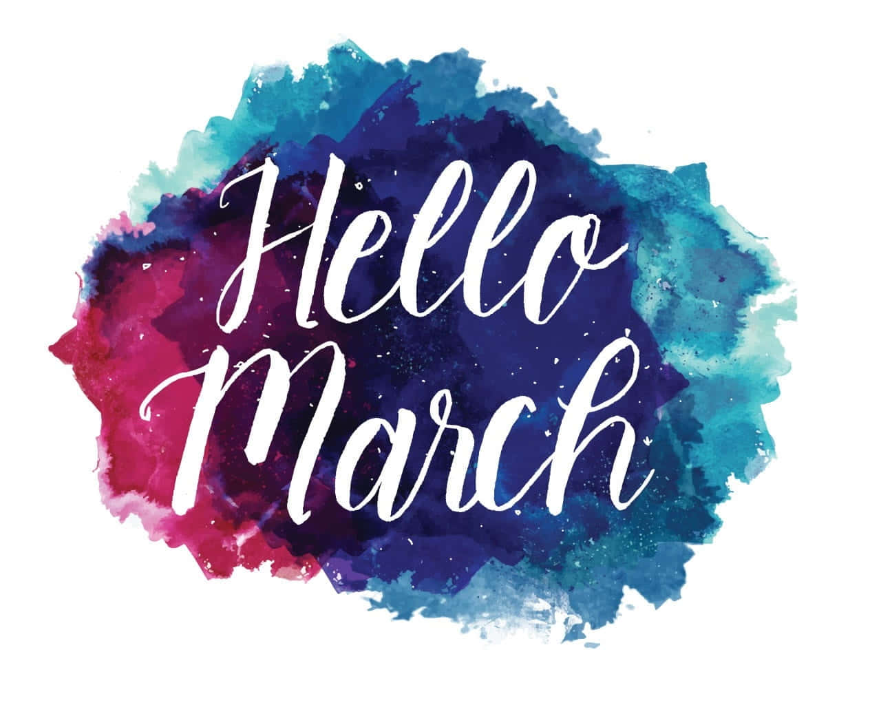 Hello March 水彩天空藝術 壁紙