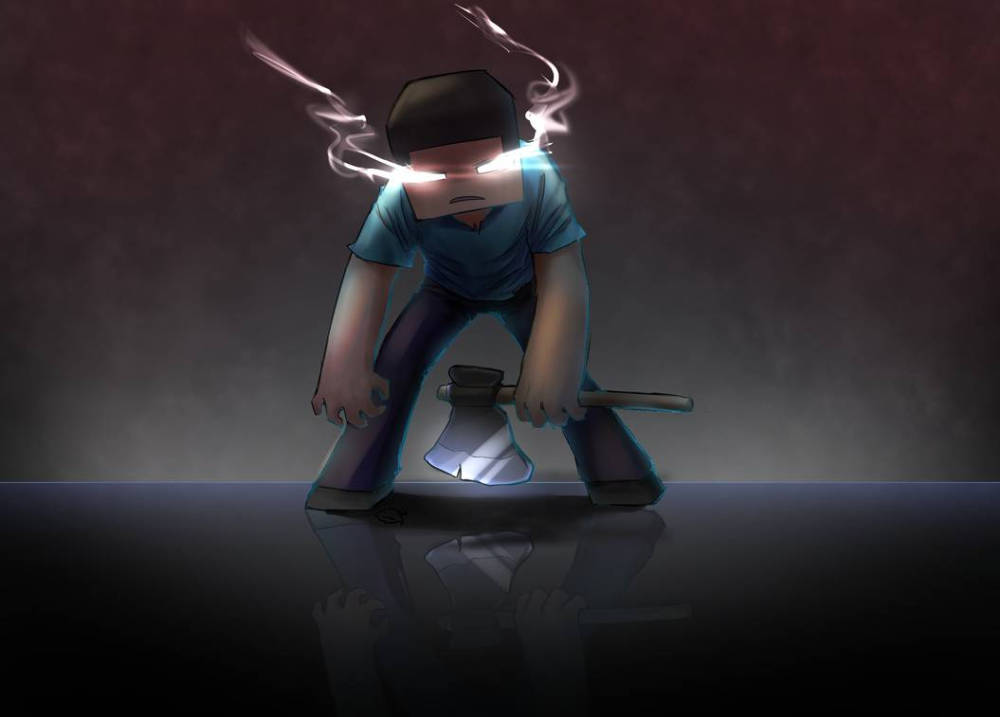 Herobrine 镐子艺术 壁紙