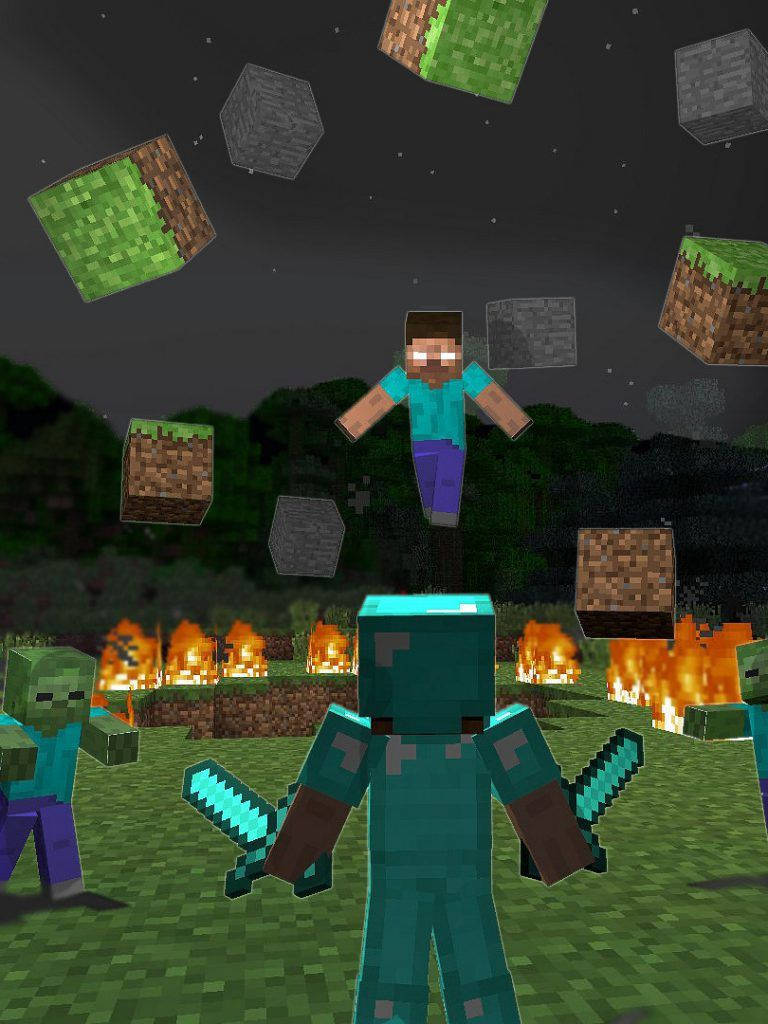 Herobrine對決Steve 壁紙