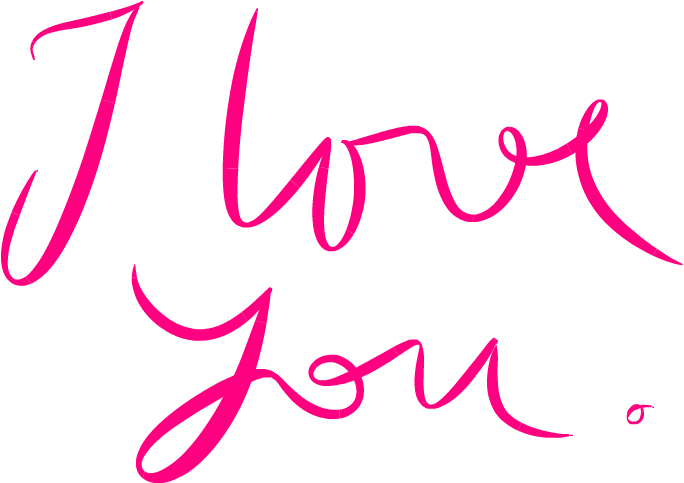 手寫 I Love You 字體 壁紙
