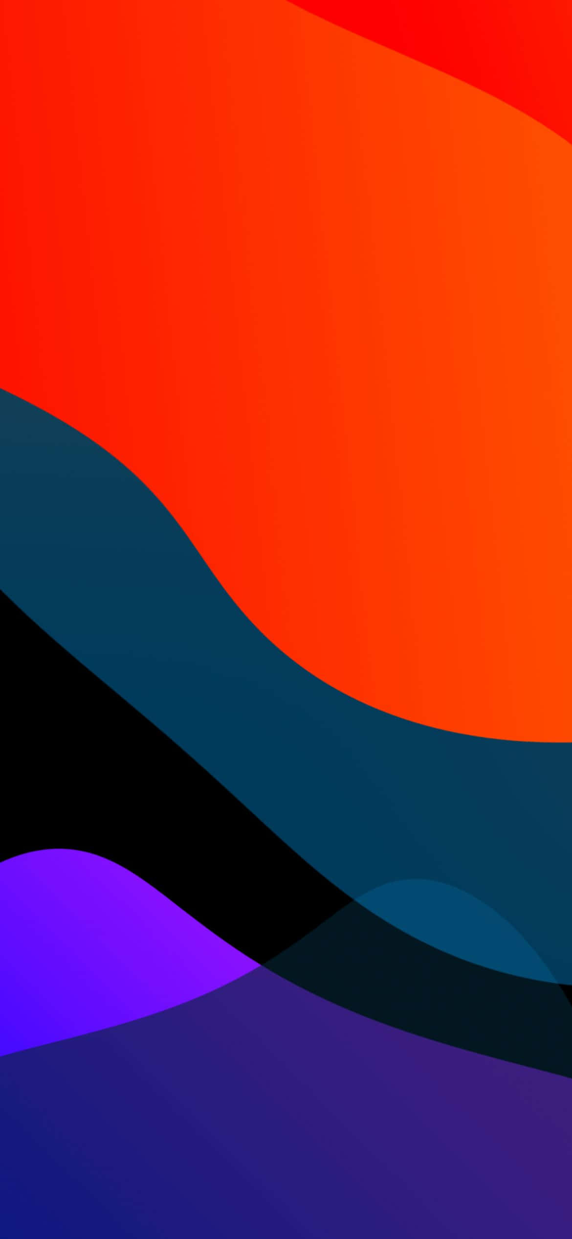 iOS 13 橘藍背景 壁紙