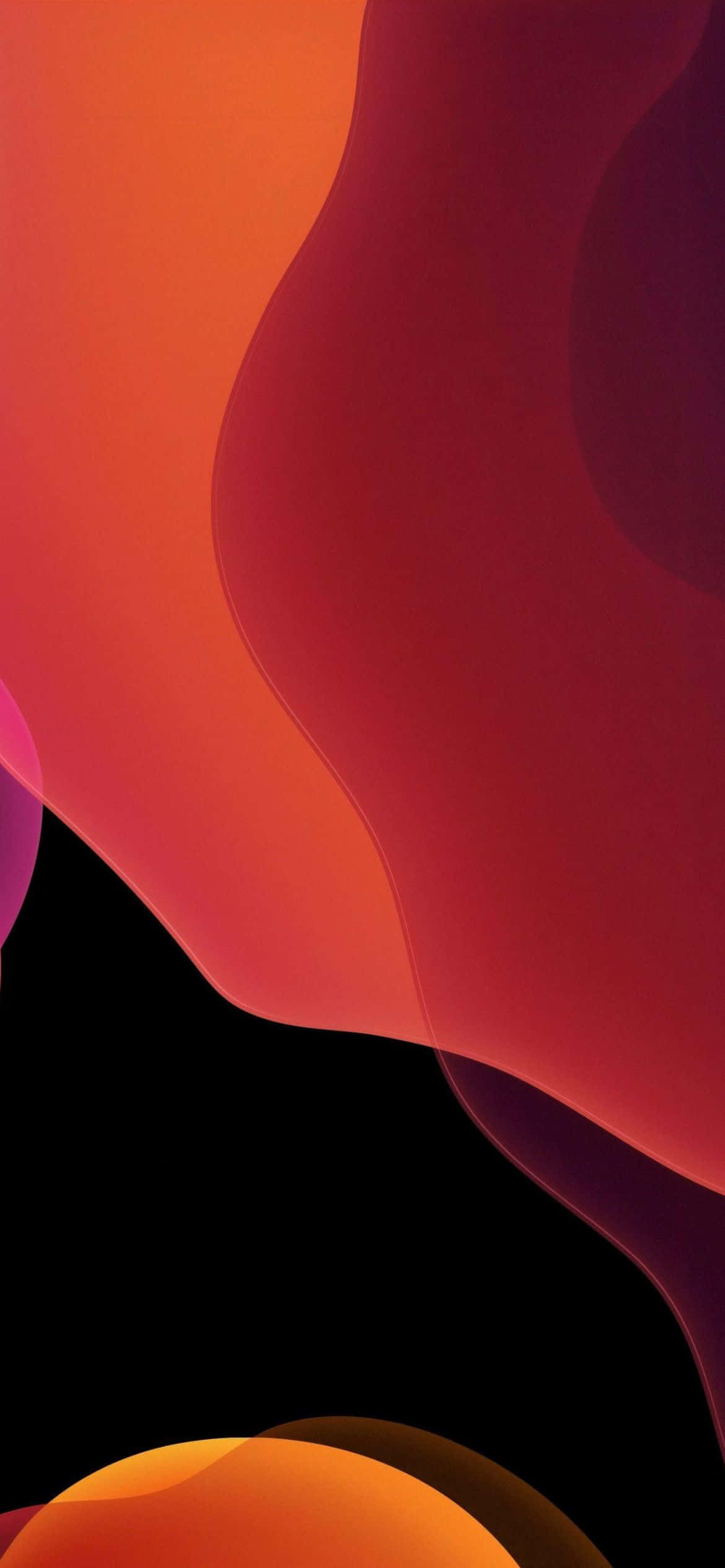 iOS 13 橘黑背景 壁紙