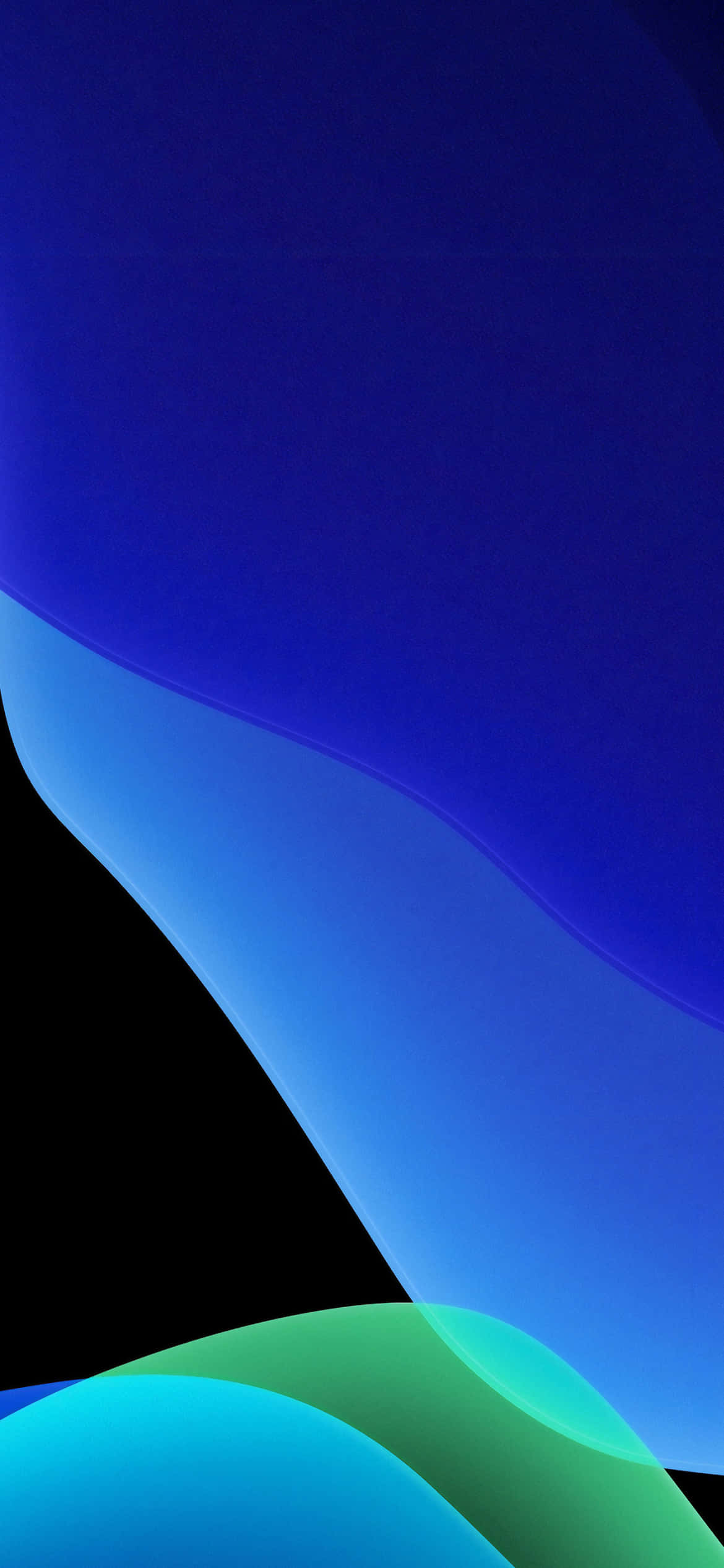 iOS 13 绿色与蓝黑背景 壁紙