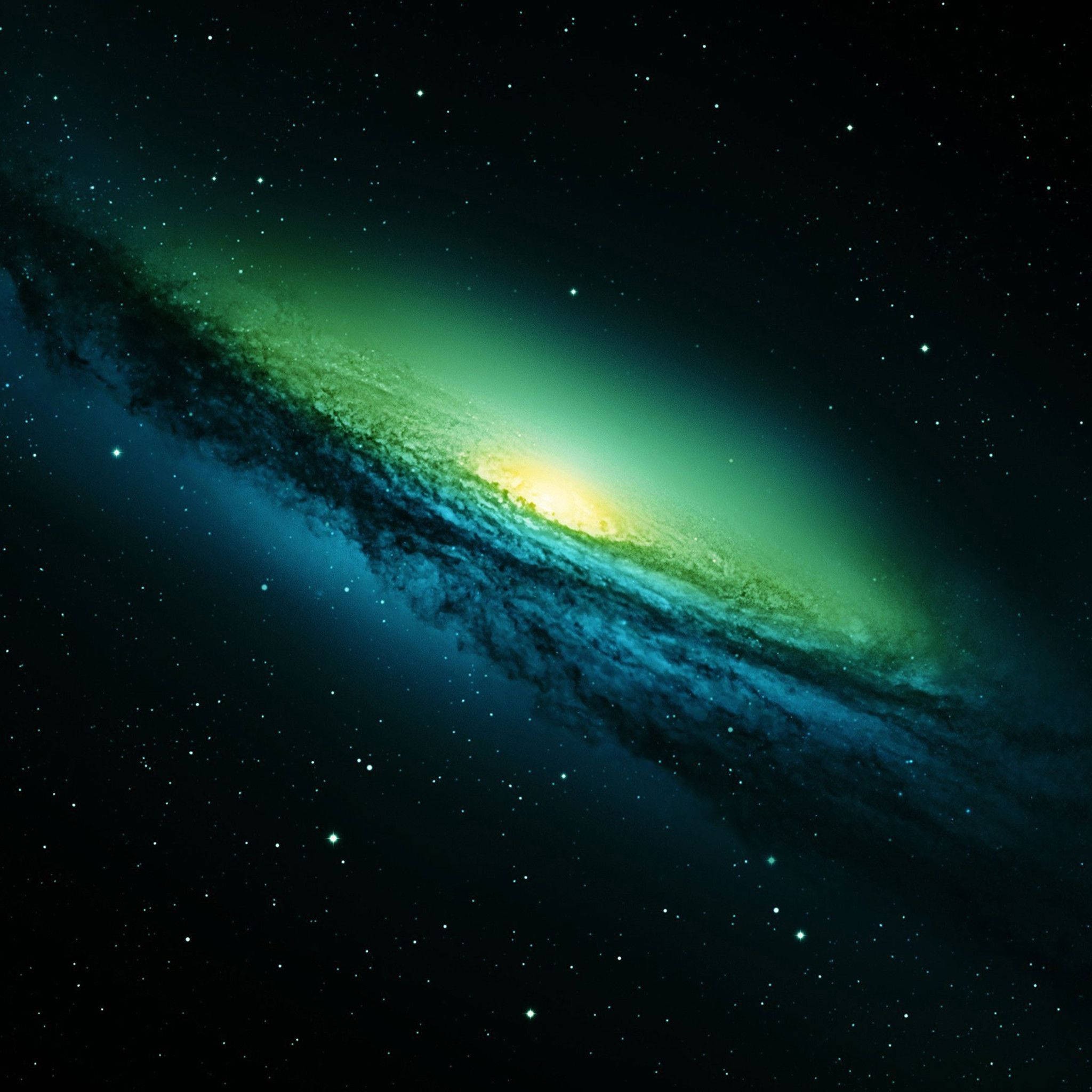 綠色發光星系免費iPad桌布 壁紙