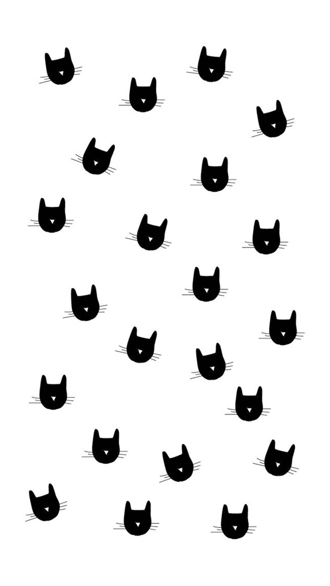 极简图案黑猫iPhone壁纸 壁紙