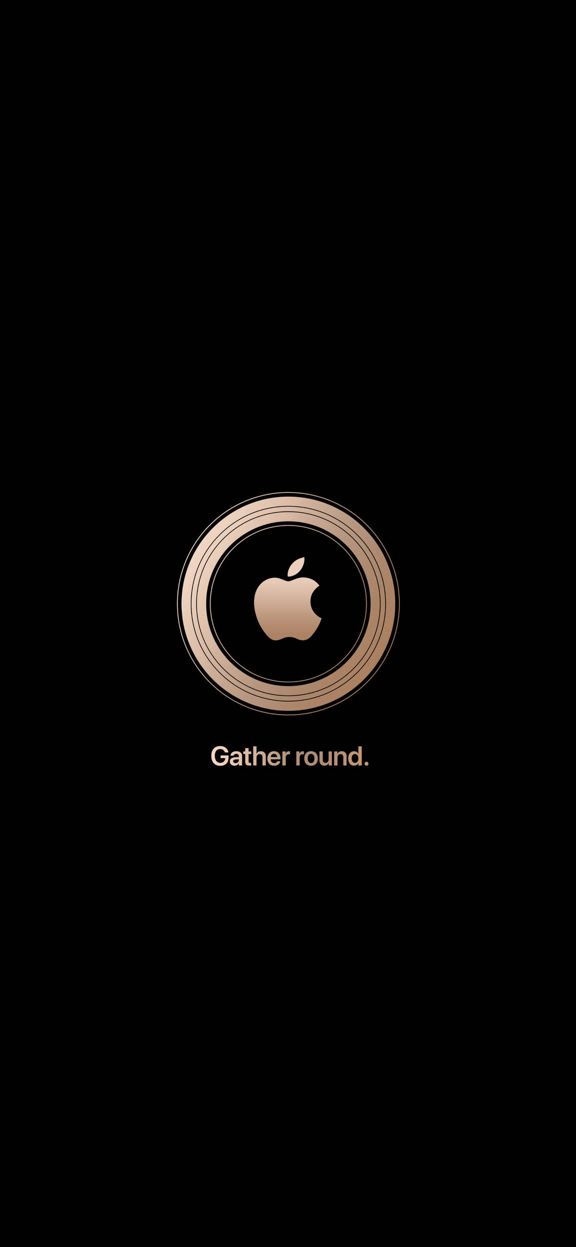 金色圓圈蘋果標誌 iPhone 壁紙