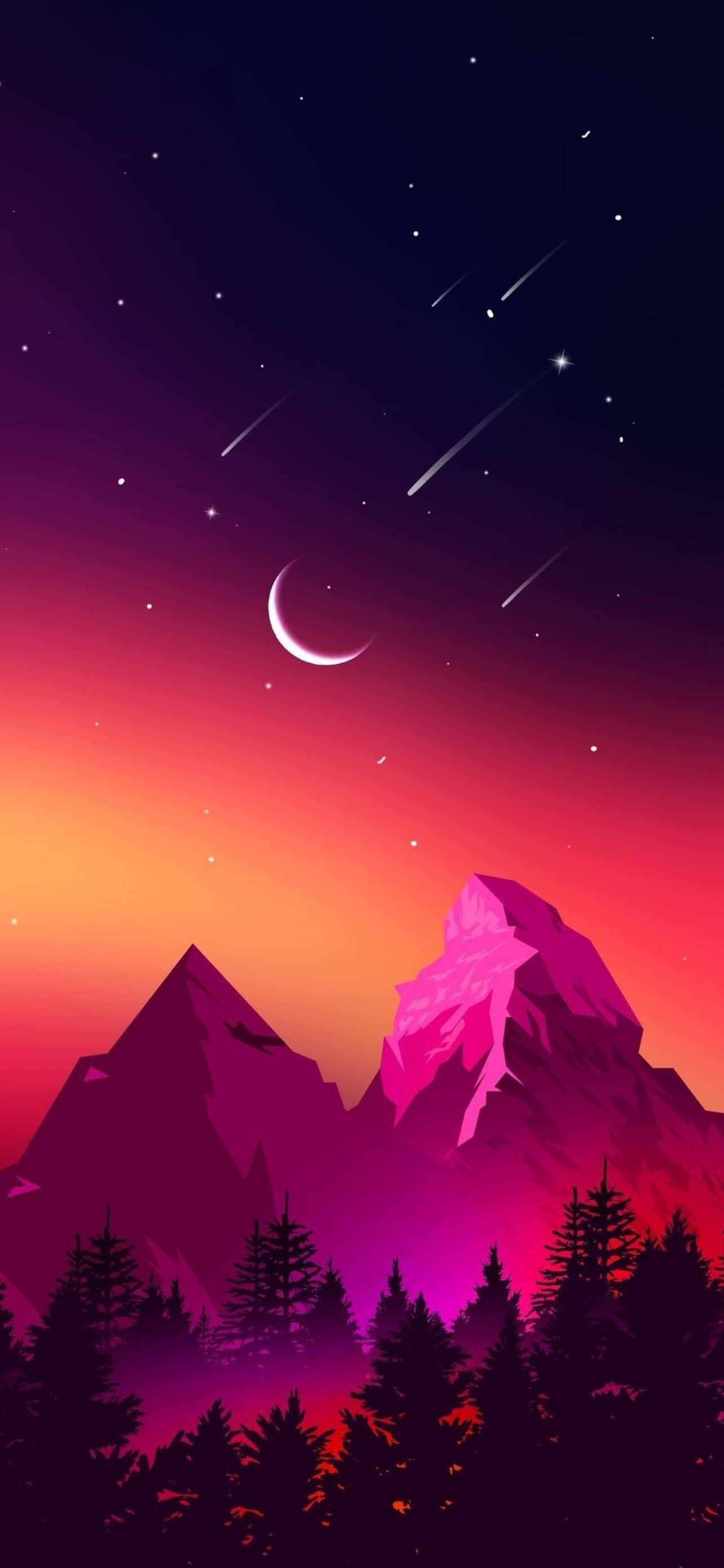 酷炫霓虹森林iPhone背景 壁紙