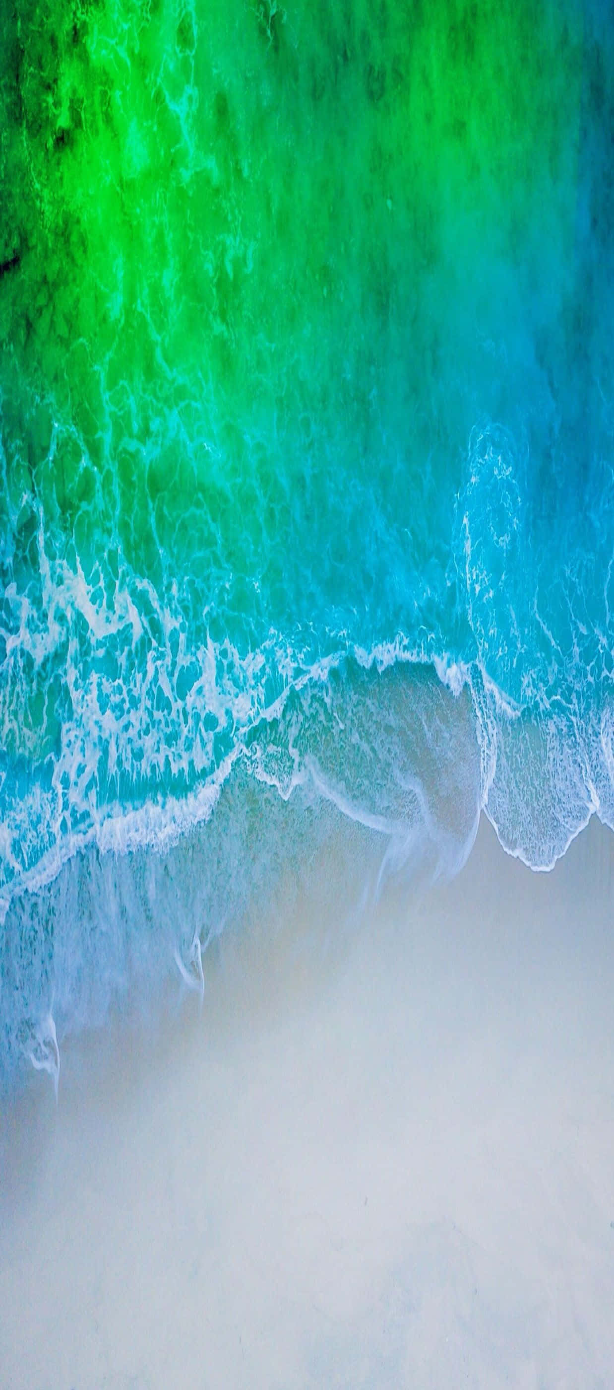蓝绿海滩简约iPhone图片 壁紙