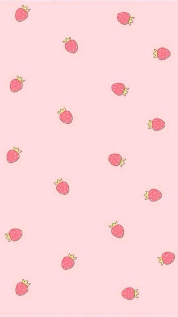 草莓美學iPhone鎖定螢幕 壁紙