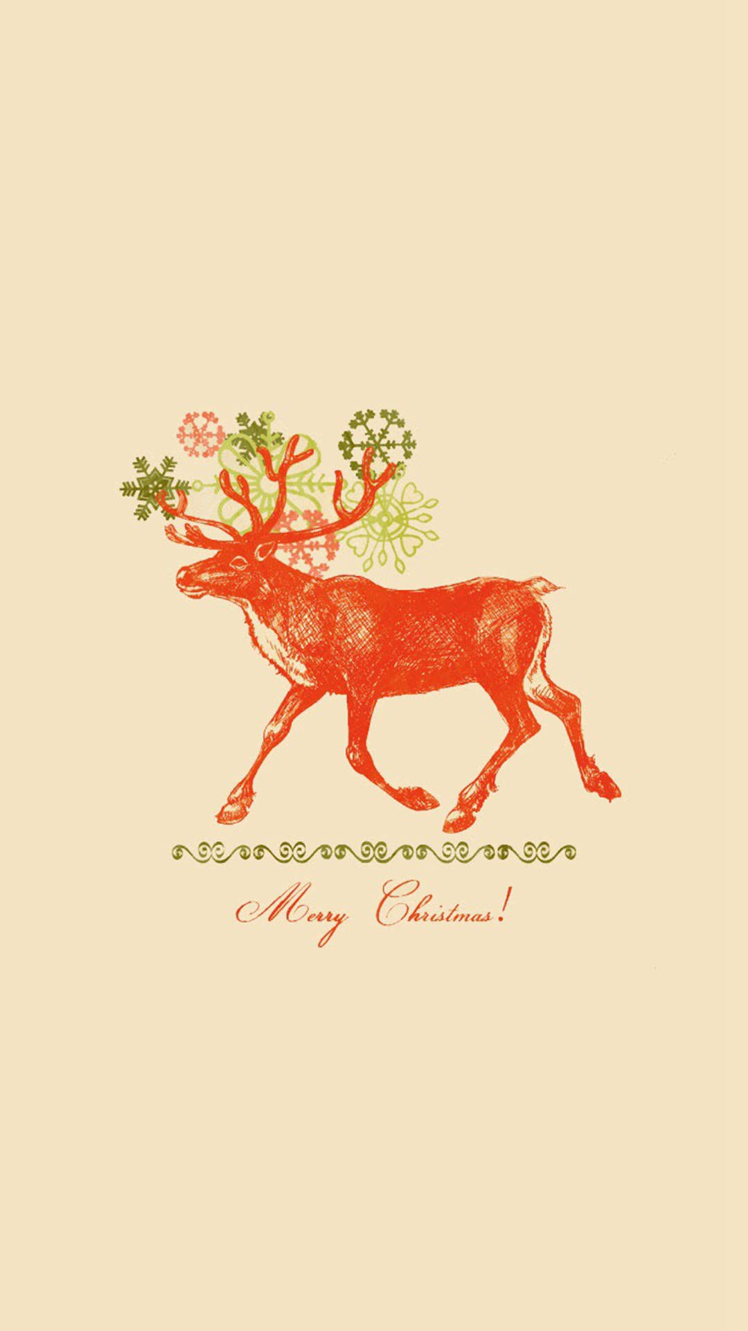 聖誕美學iPhone馴鹿桌布 壁紙