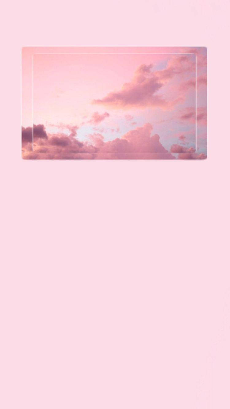 iPhone粉紅美學框景天空 壁紙