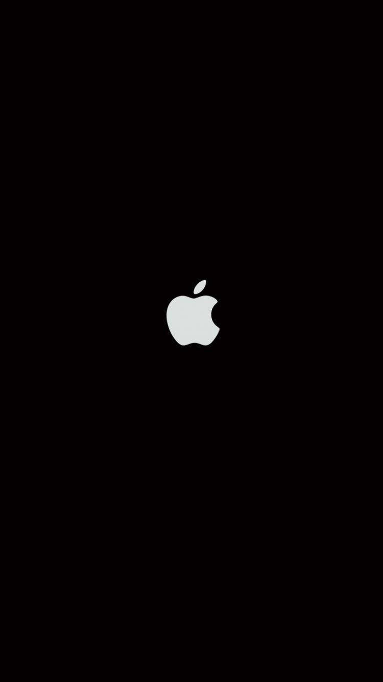 白色蘋果標誌純黑iPhone 壁紙