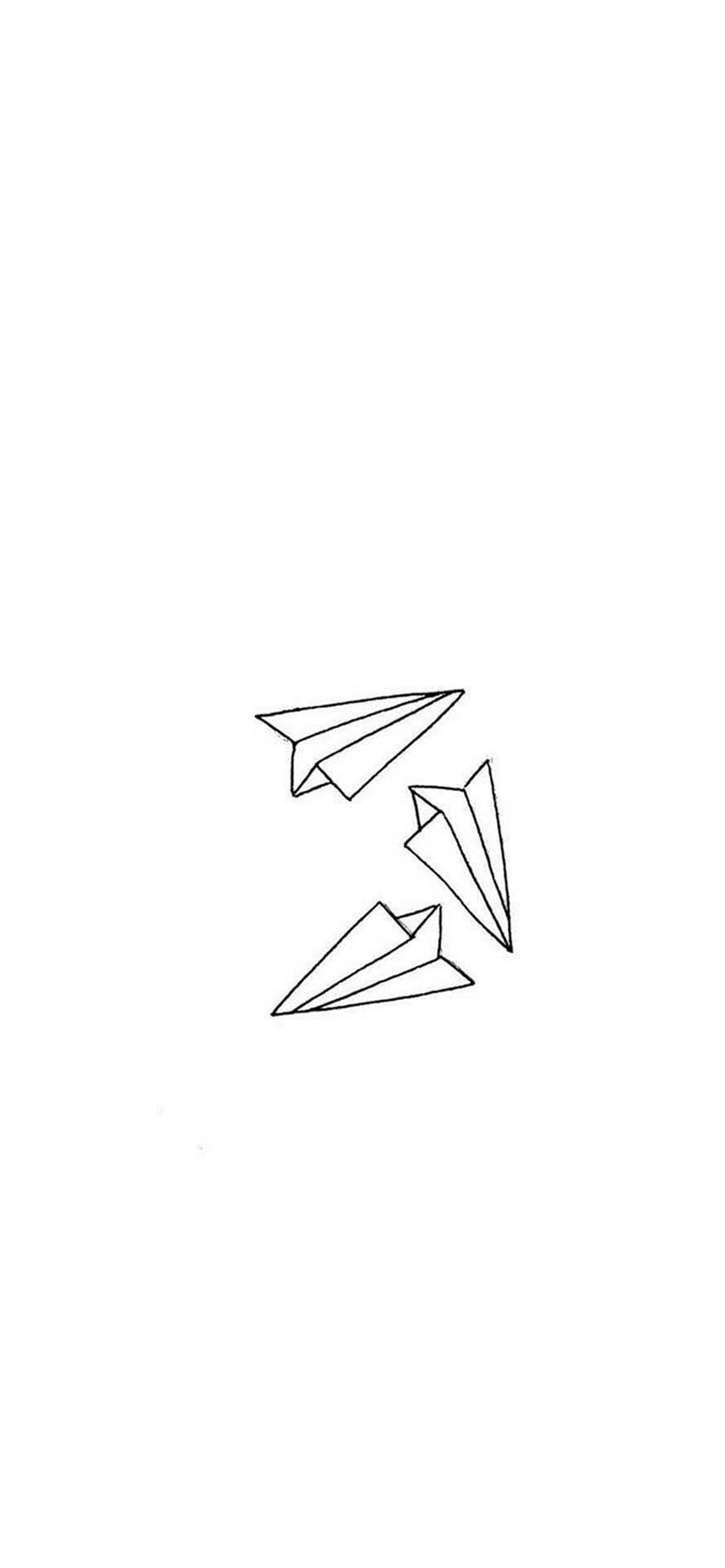 白色紙飛機 iPhone 壁紙