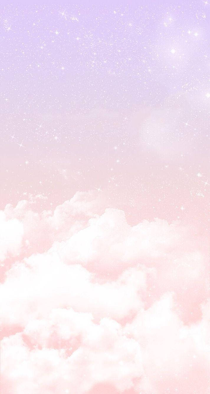 iPhone粉紅美學閃耀雲朵 壁紙