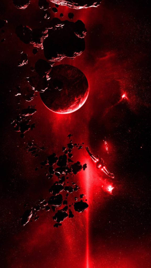 红色星球与星系太空iPhone壁纸 壁紙