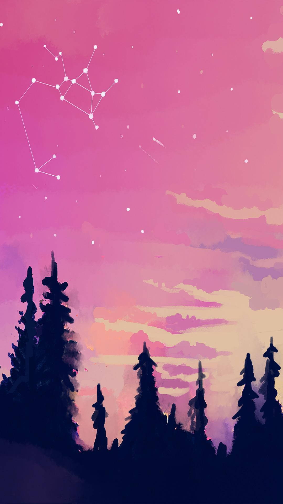 iPhone粉色美學星座 壁紙