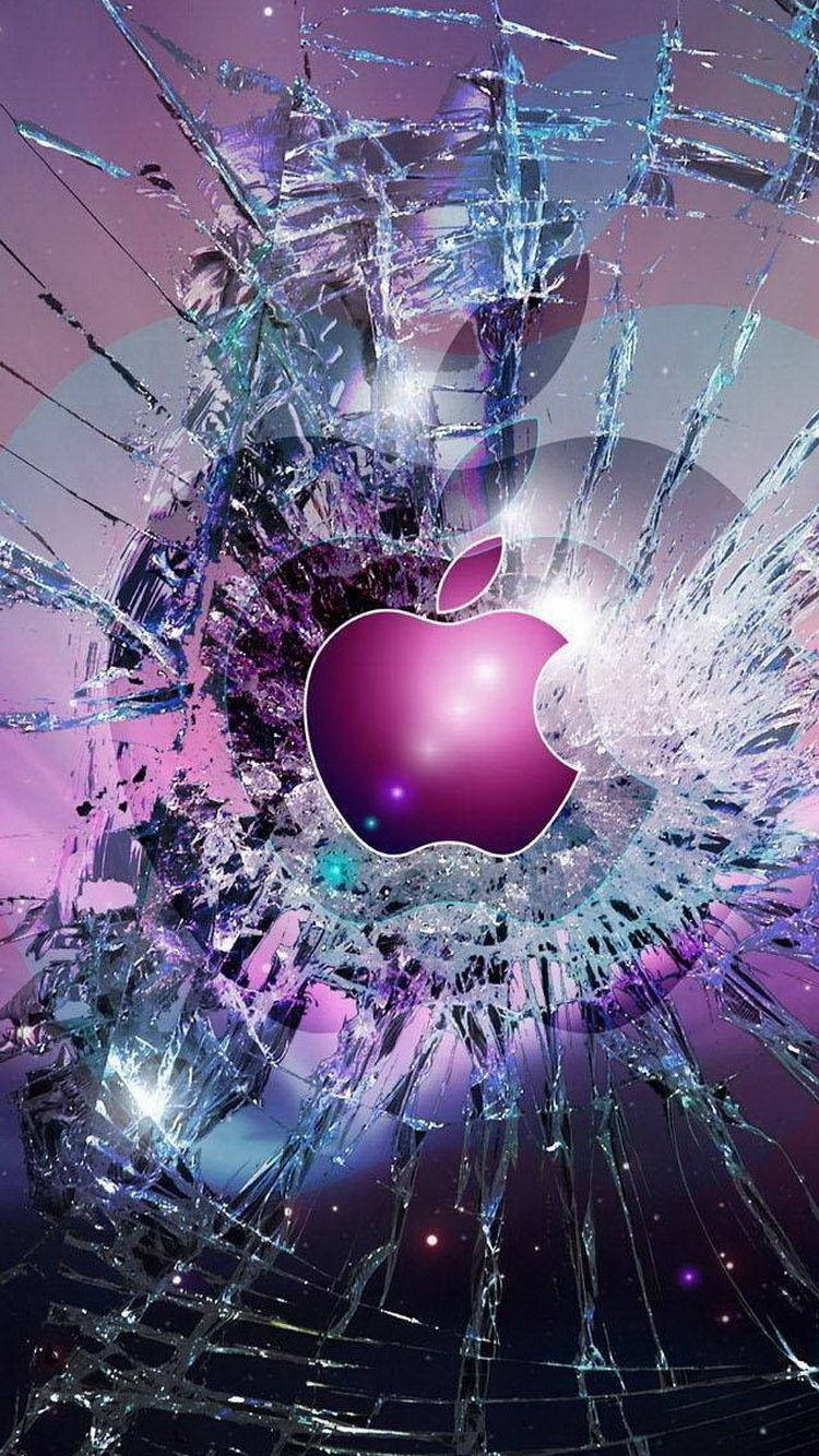紫色蘋果標誌iPhone桌布 壁紙