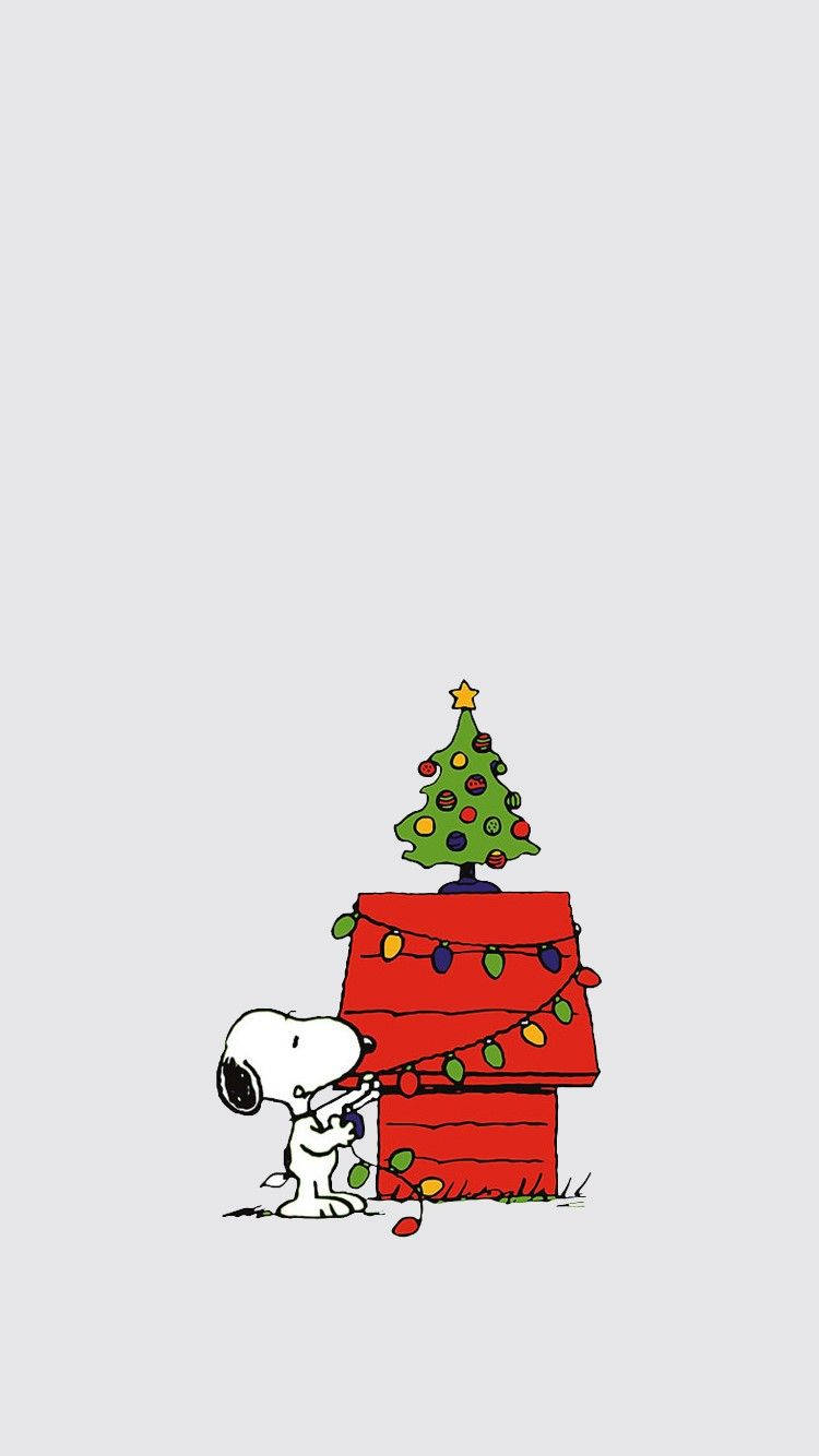 簡約可愛聖誕iPhone史努比 壁紙