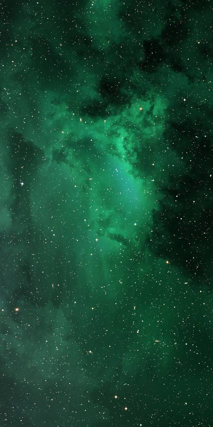 太空与星辰绿色iPhone 壁紙