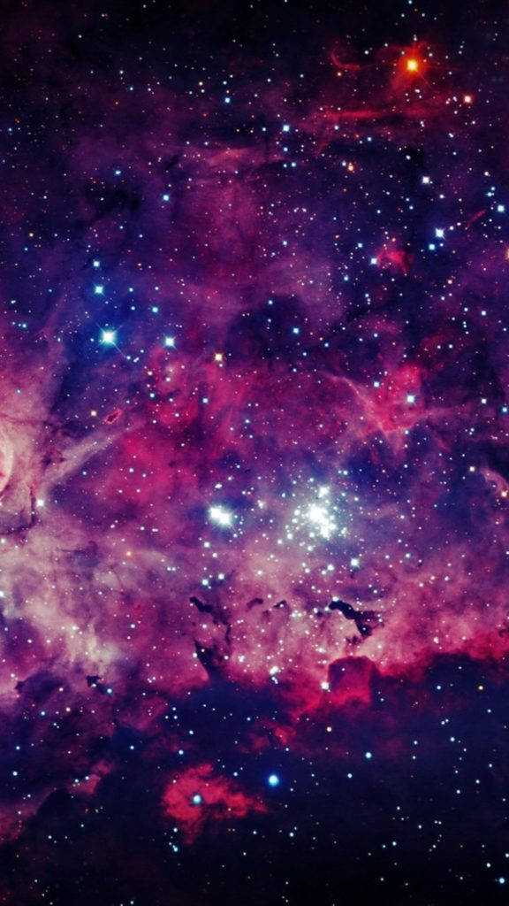 深粉紅星雲太空iPhone桌布 壁紙