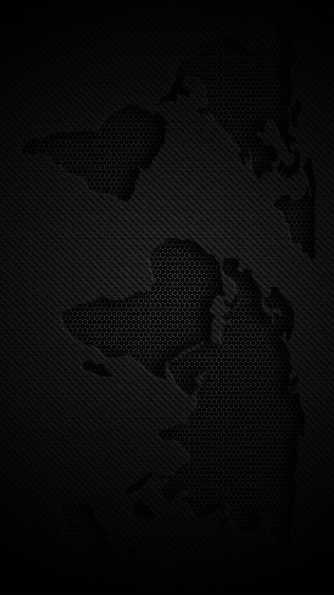六角形世界地圖純黑iPhone桌布 壁紙