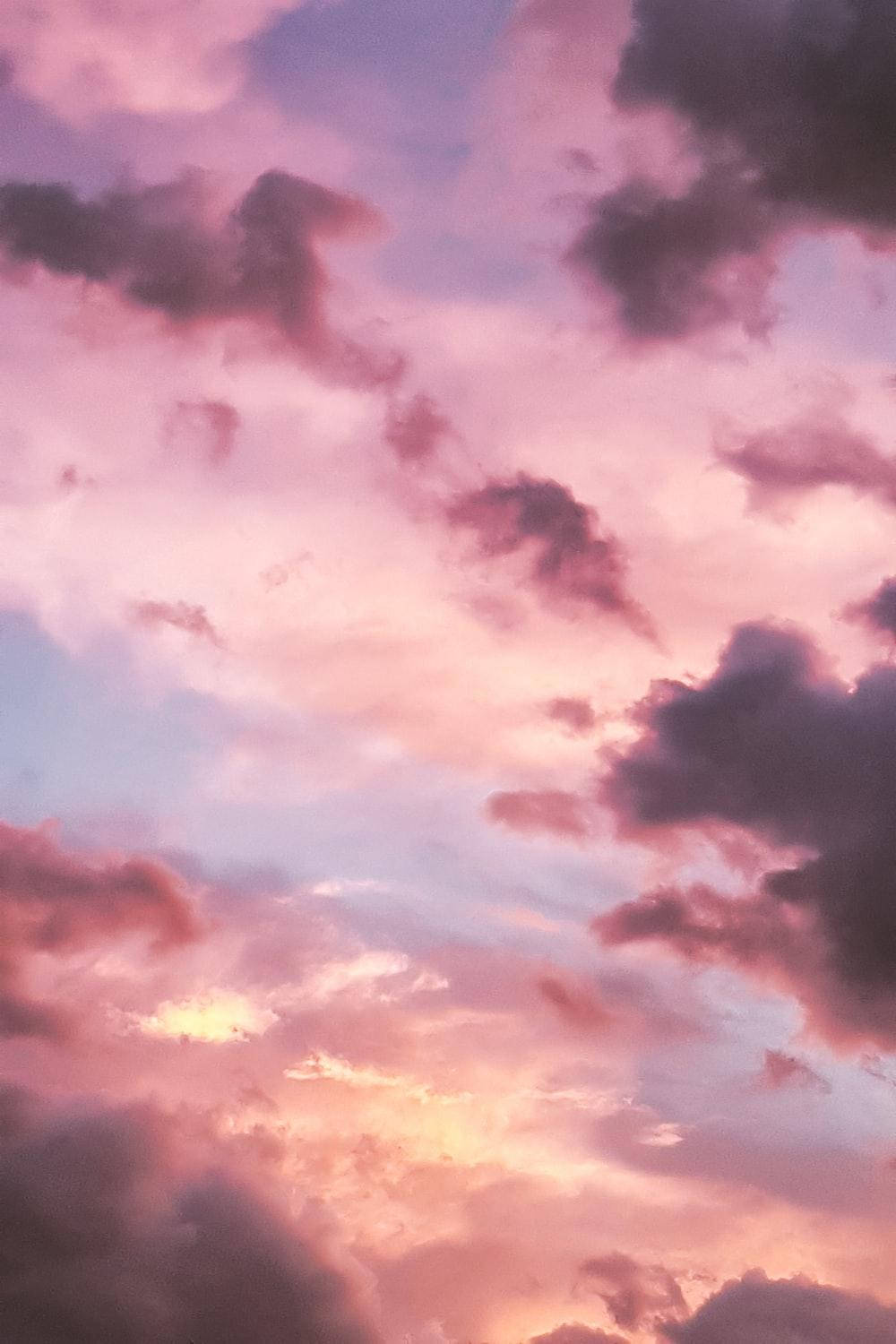 iPhone粉紅美學夕陽 壁紙