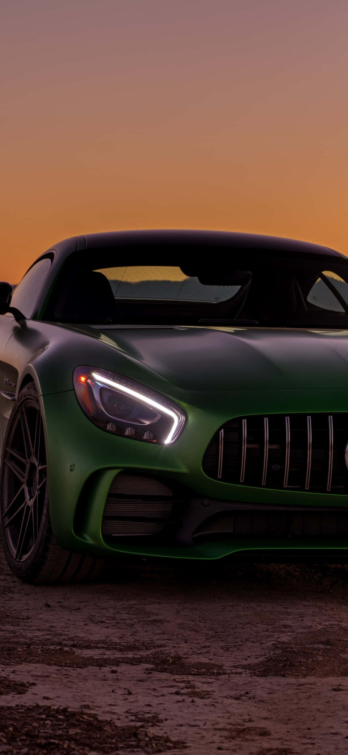 iPhone X AMG GT-R 背景 绿色 Mercedes-AMG 壁紙