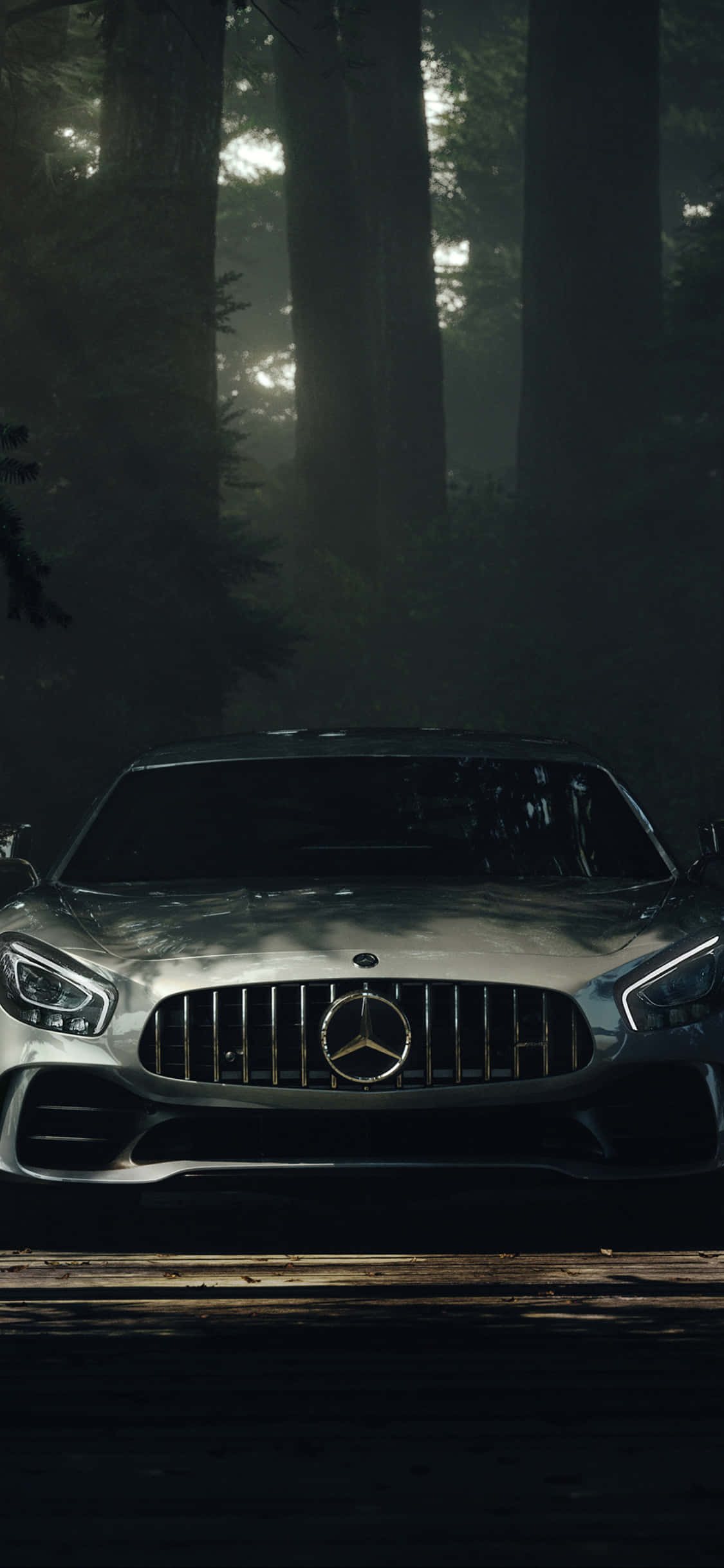 iPhone X AMG GT-R背景：陽光下的AMG GT 壁紙