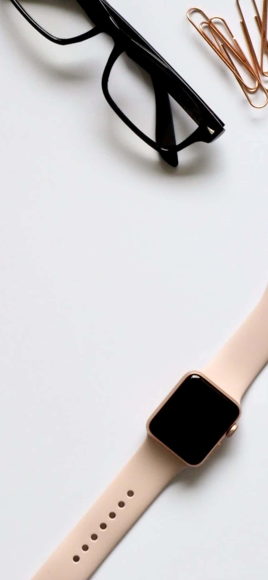 iPhone X 桌面背景：眼鏡與iWatch 壁紙
