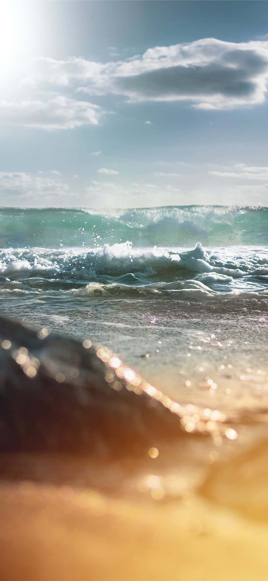 iPhone X Malibu 背景 海浪地面视角 壁紙