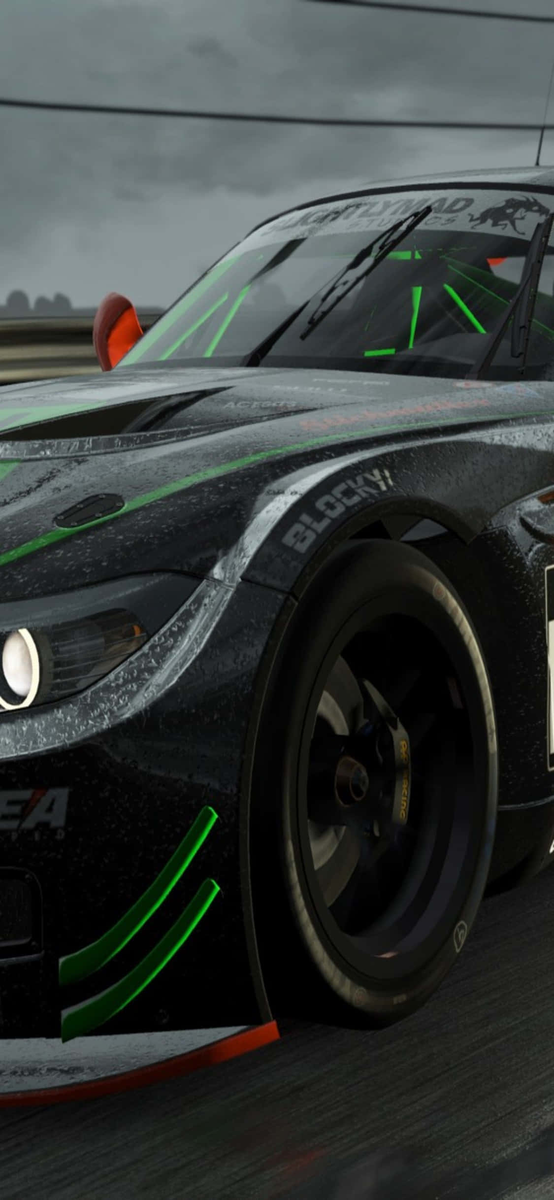 iPhone X Project Cars 背景 亮黑色 BMW Z4 GT3 (E89) 壁紙