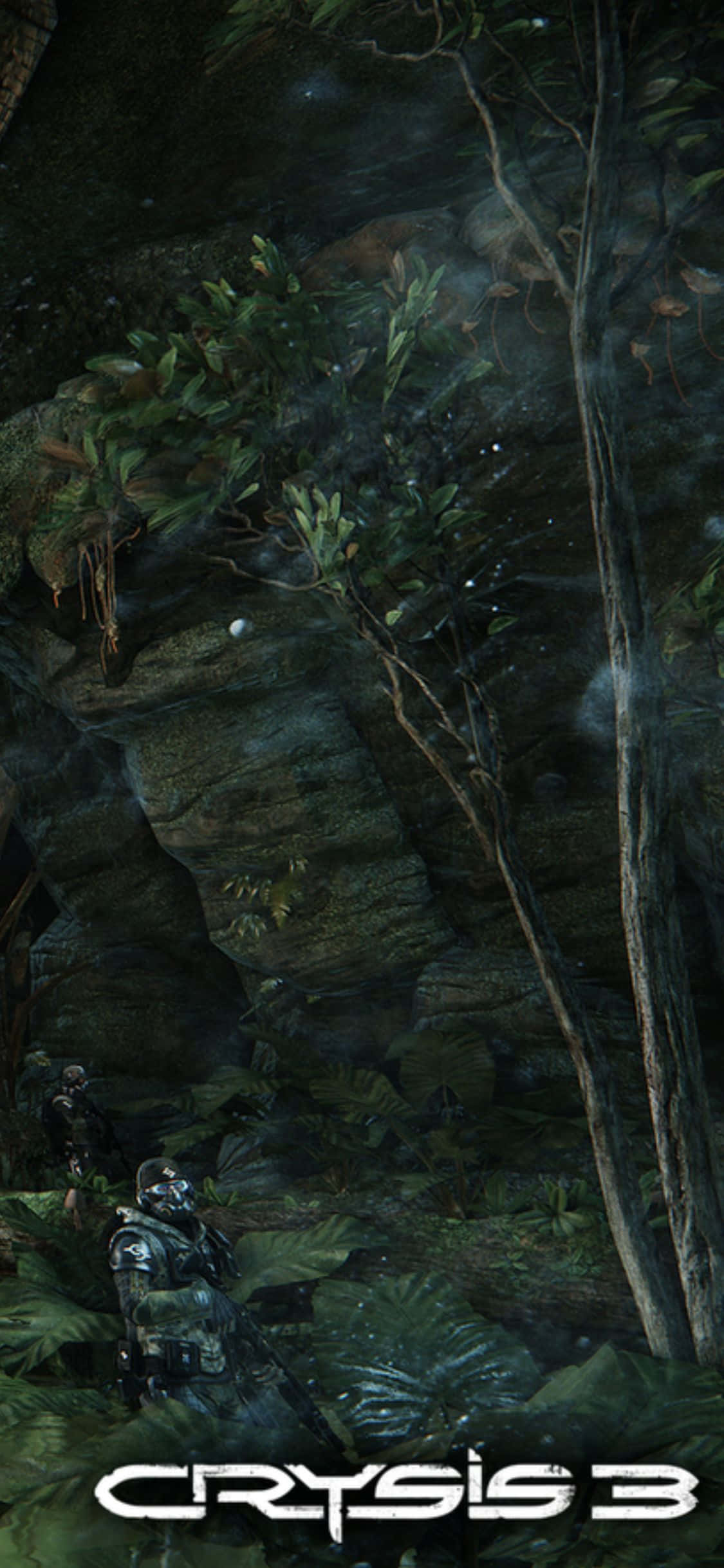 iPhone X《Crysis 3》綠色森林背景 壁紙
