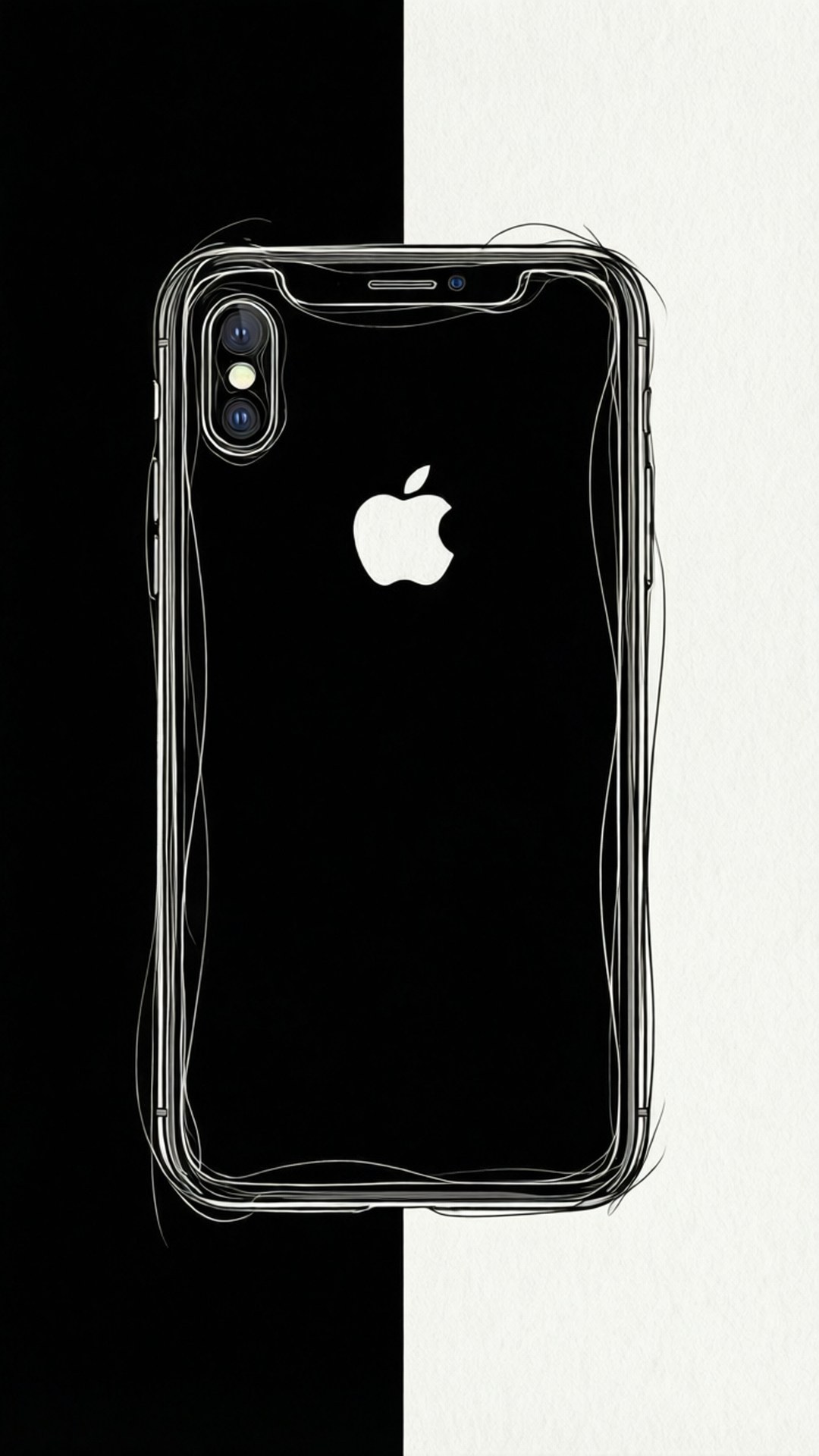 線條藝術 iPhone XR 壁紙