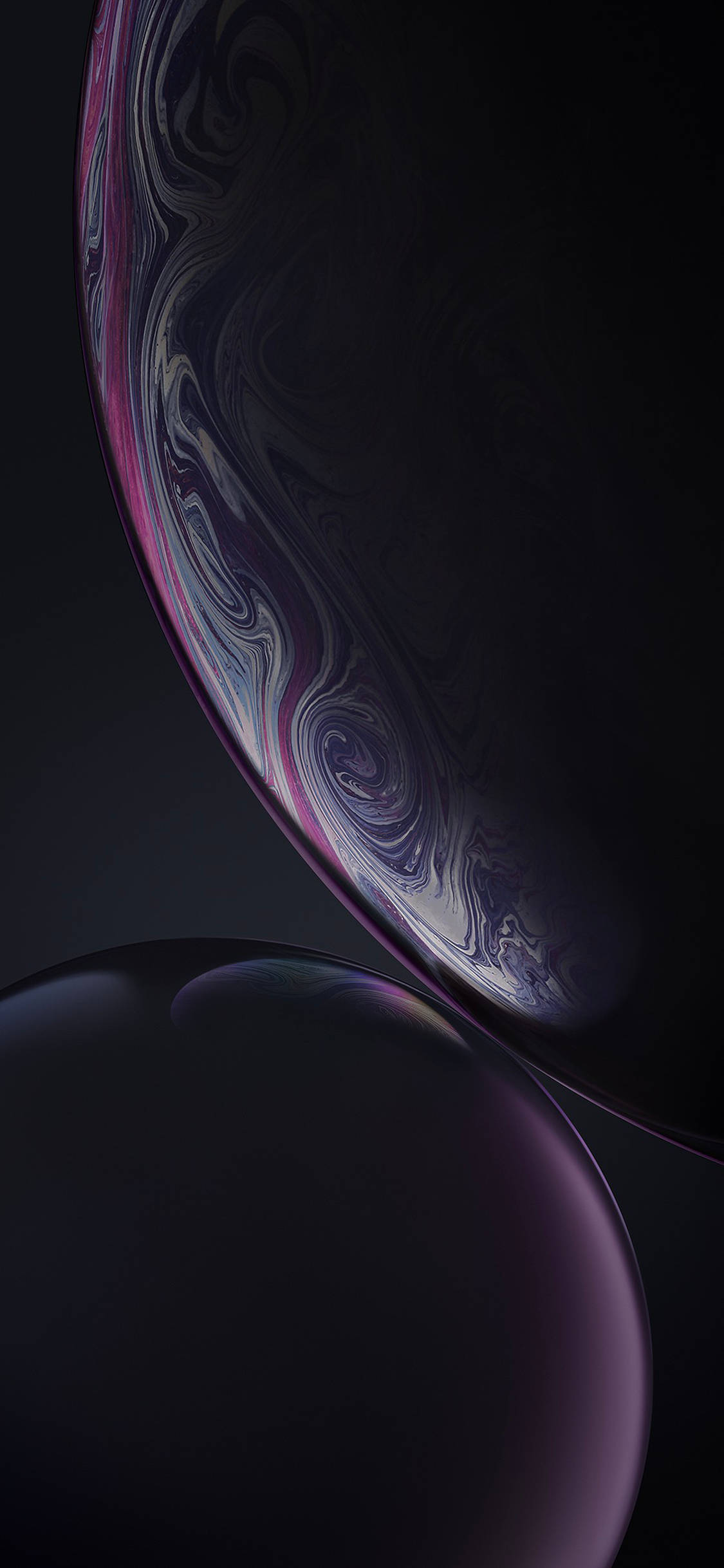 美学iPhone XR黑色气泡 壁紙