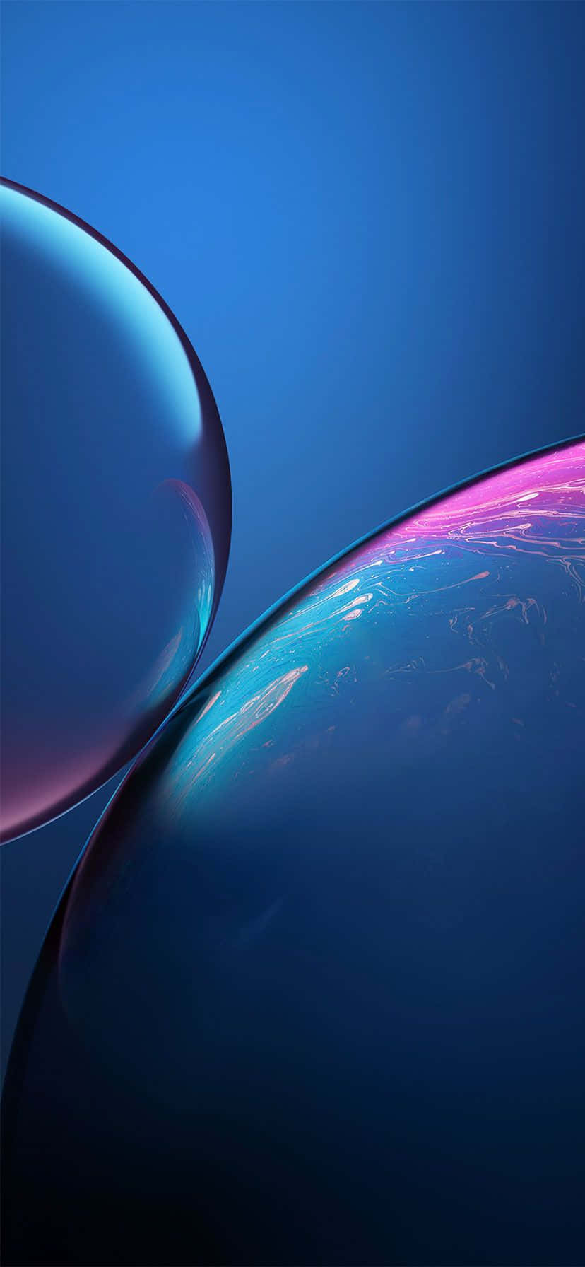 iPhone Xr 藍色抽象泡泡庫存 壁紙