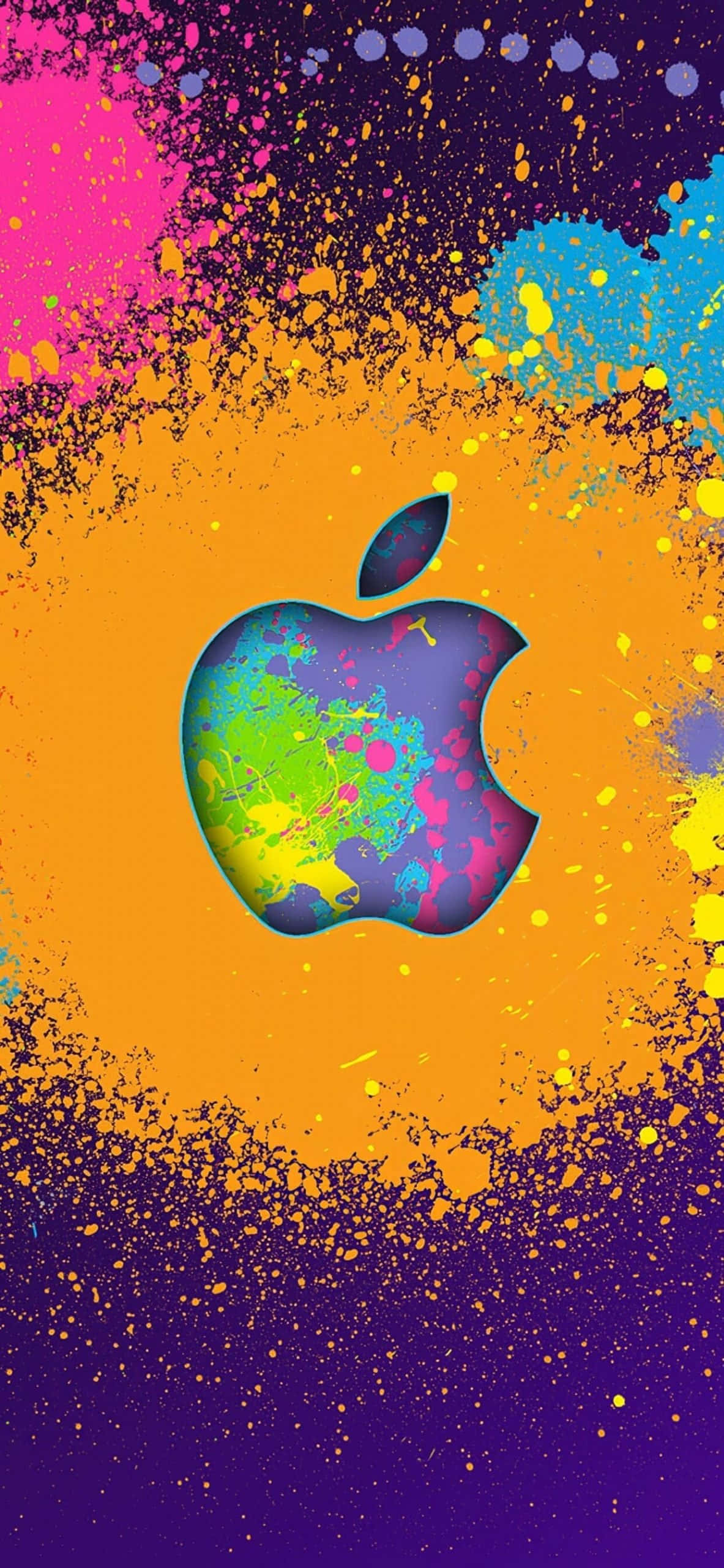 苹果标志油漆飞溅 iPhone XS 壁紙