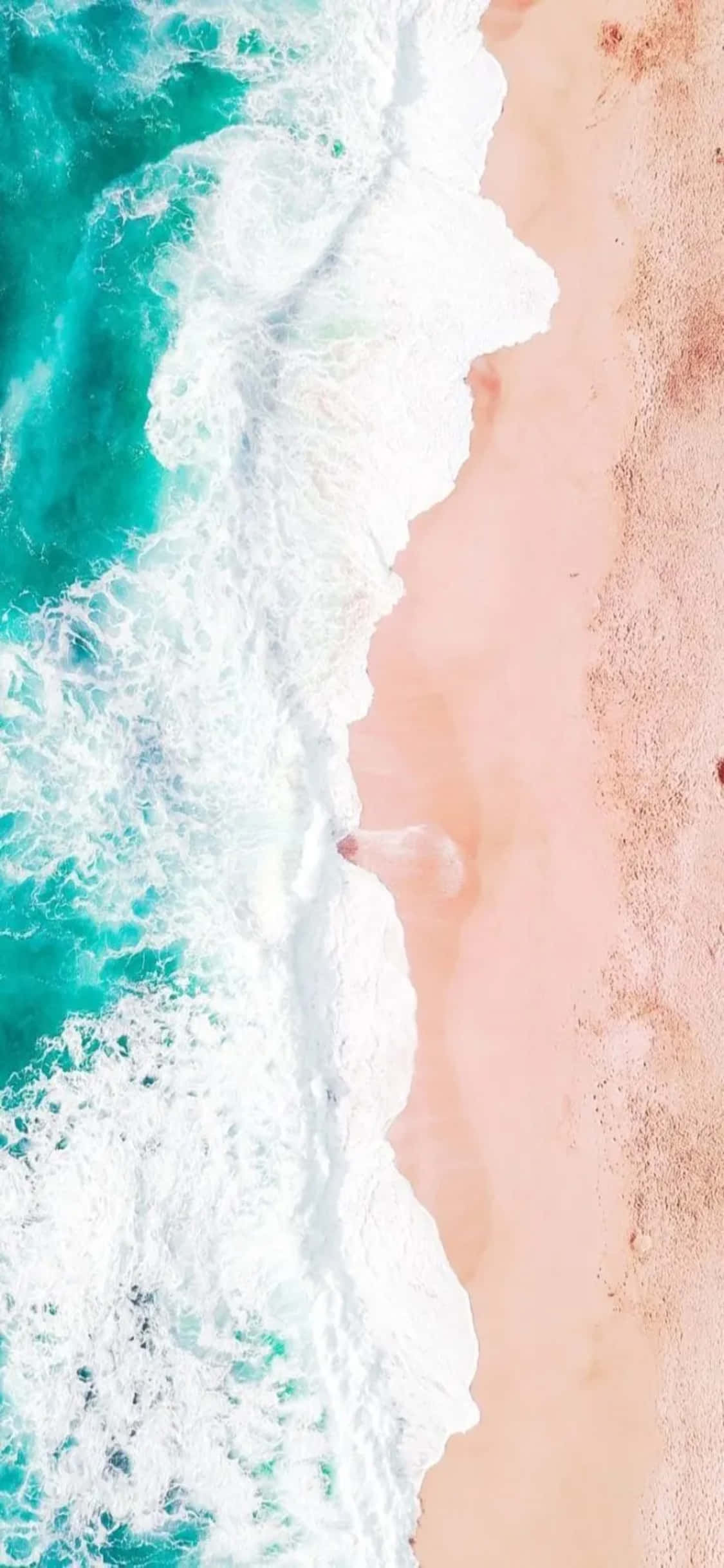 iPhone XS 沙灘浪花泡沫背景 壁紙