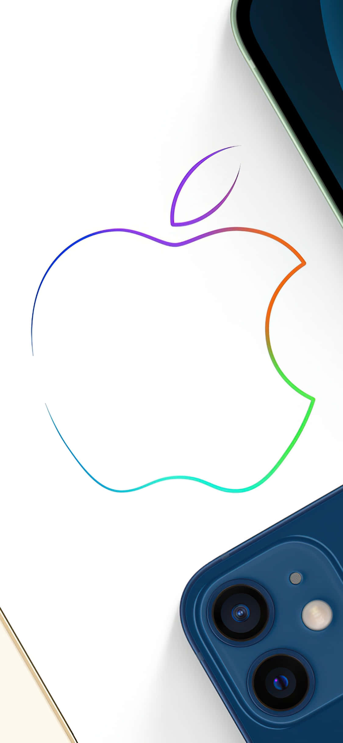 iPhone Xs Max Apple 背景彩色轮廓 壁紙