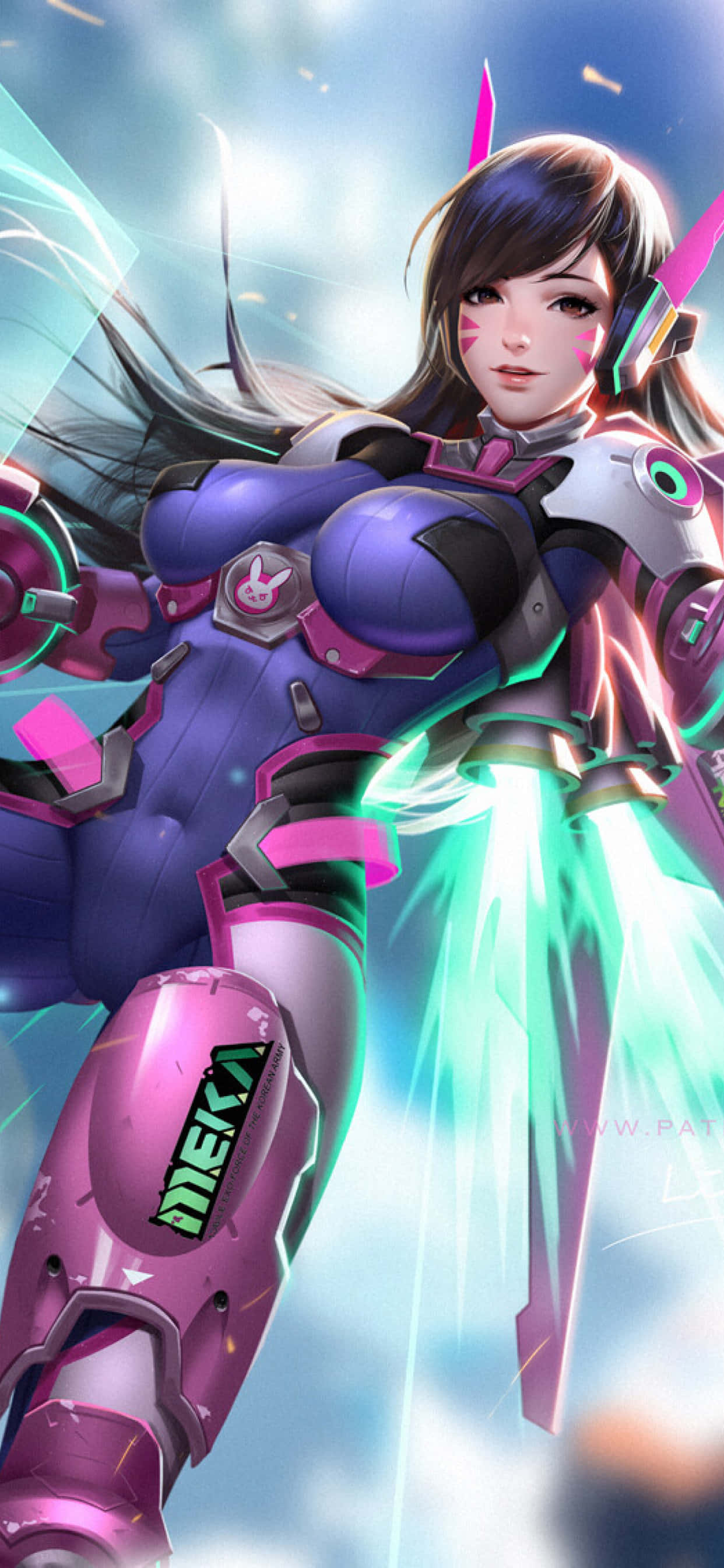 iPhone Xs Max 鬥陣特攻 背景 D.Va 翅膀 壁紙